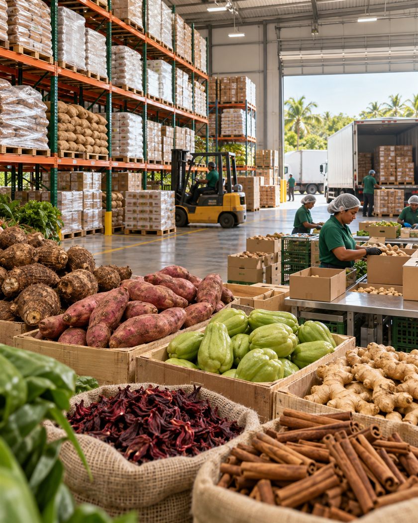 Centro logístico de AG Vegetales: almacén, pallets, empaque y distribución de productos frescos
